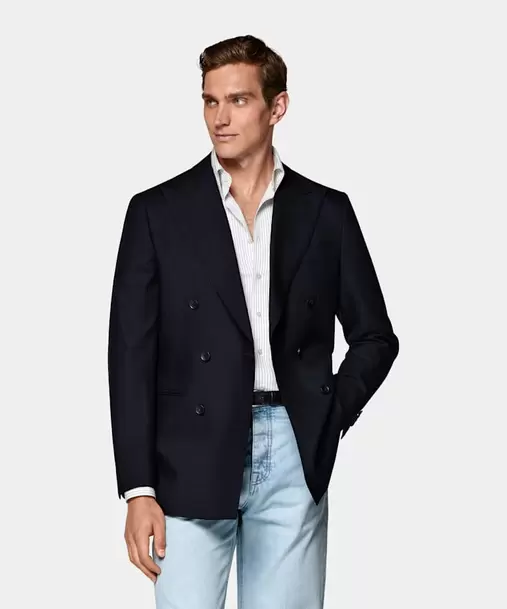 Navy Tailored Fit Havana Suit Jacket
