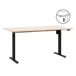 Bureau Homeworx zit/sta elektrisch verstelbaar &ndash; eikenkleur/zwart - 75/118x160x80 cm