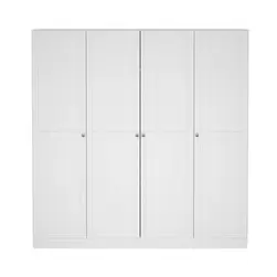Kleerkast Lynn 4-deurs - wit - 200x196x62 cm