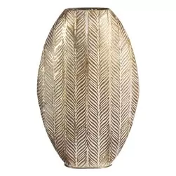 Vaas Tijn - goudkleur - metaal - ovaal - 48,5x32x9,5 cm