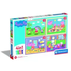 Clementoni Peppa Pig 4 in 1 puzzel 12, 16, 20, 24stukjes