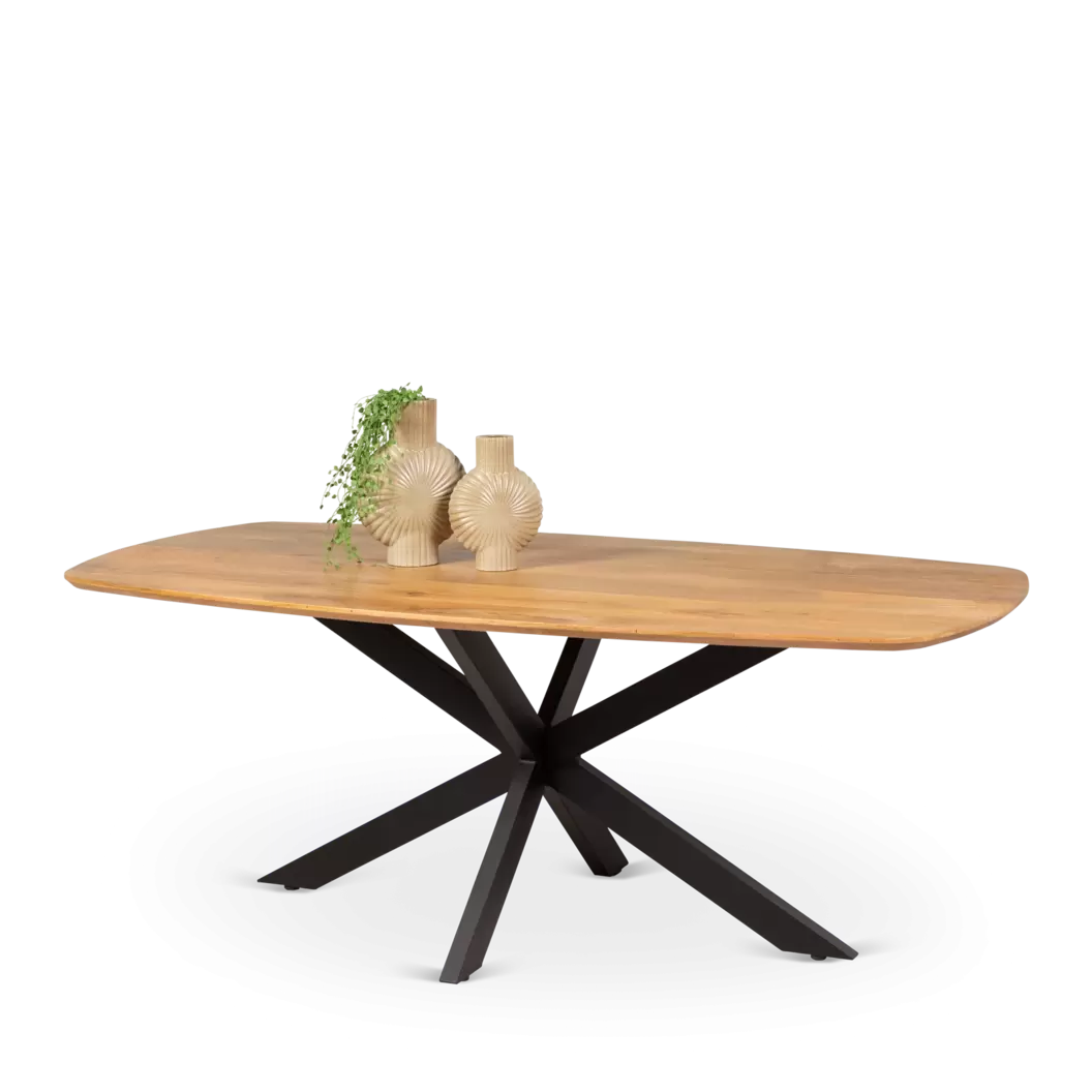Eettafel (deens ovaal - 220x110cm) Blaine Naturel (sale)