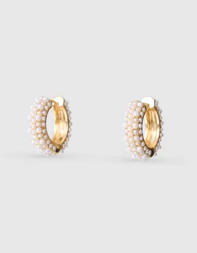 Parel Hoops Oorbellen Goud