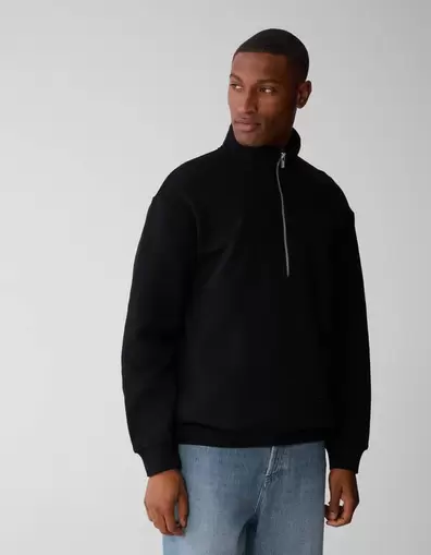 Half Zip Sweater Zwart