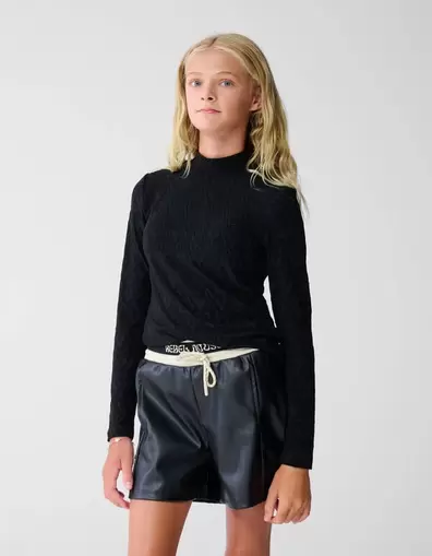 All-Over Heart Top Zwart