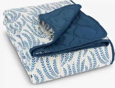 Plaid SOMMEREIK 130x170 gewatteerd blauw/wit