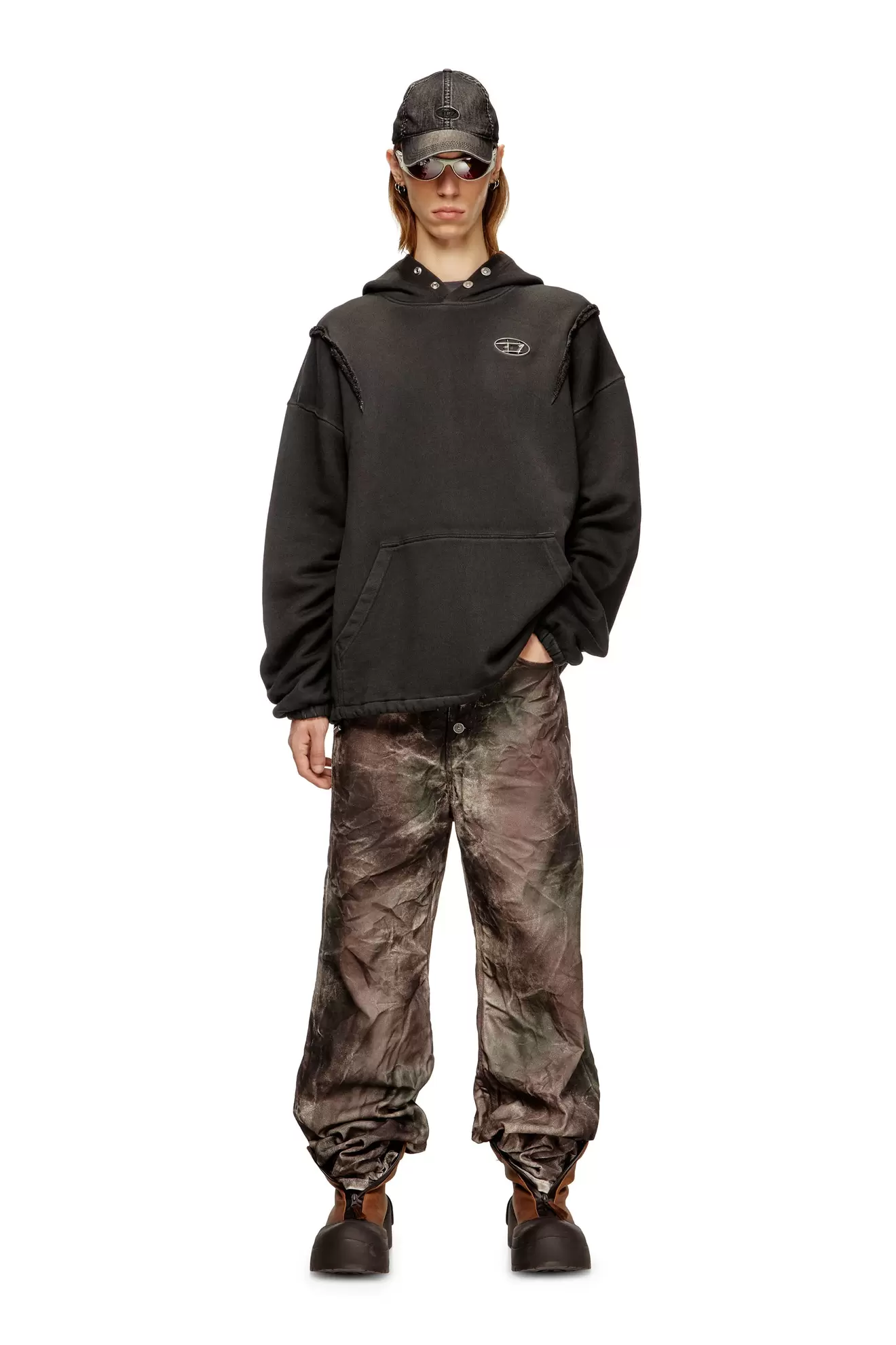Hoodie with faded effect