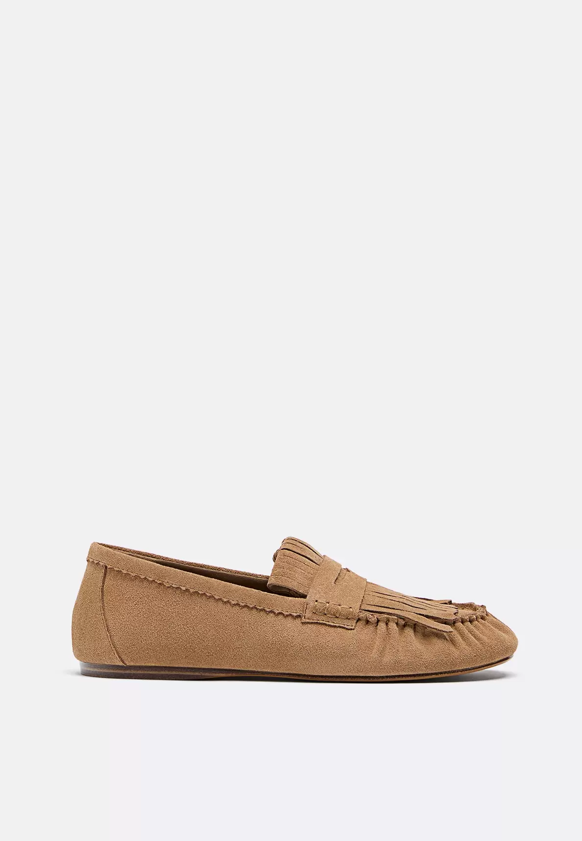 Leren mocassins met franjes
