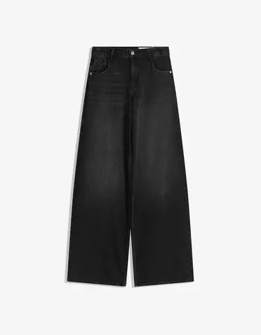 Jeans met lage taille en wijde pijpen