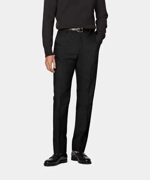 Black Straight Leg Suit Trousers