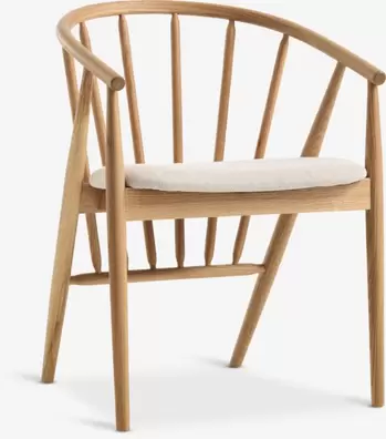 Eetkamerstoel ARNBORG naturel eiken/off-white stof