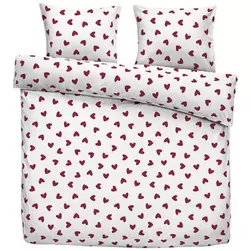 Dekbedovertrek Wies - wit/rood - 200x200/220 cm