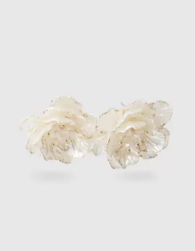Flower Oorbellen Gebroken Wit