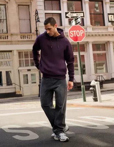 Baggy Fit Jeans Donkergrijs L33
