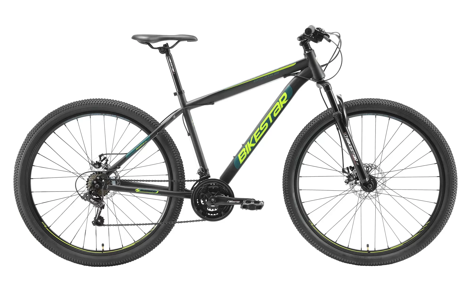 BIKESTAR MTB fiets 29", hardtail, 21 versnellingen, schijfremmen