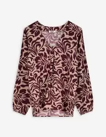 Blouse - Print all-over - donkerrood