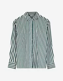 Overhemdblouse - Strepen - donkergroen