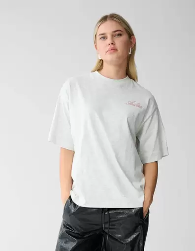 Heart Back Artwork T-shirt Lichtgrijs
