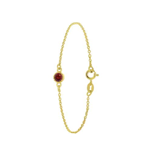 Zilveren armband goldplated geboortesteen