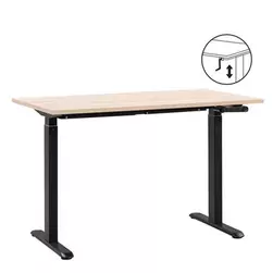 Bureau Homeworx zit/sta handmatig verstelbaar – eikenkleur/zwart - 75/118x120x70 cm