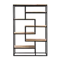 Wandmeubel Kyan - zwart/naturelkleur - 180x120x40 cm