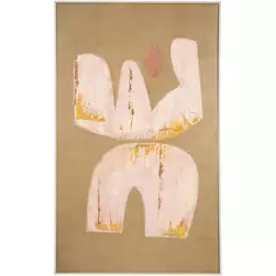 Schilderij Abstract Craft - okerkleurig MDF - 115x70 cm