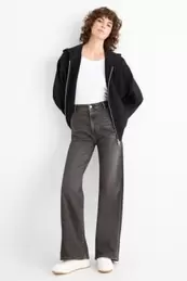 Wide leg jeans - high waist - LYCRA®