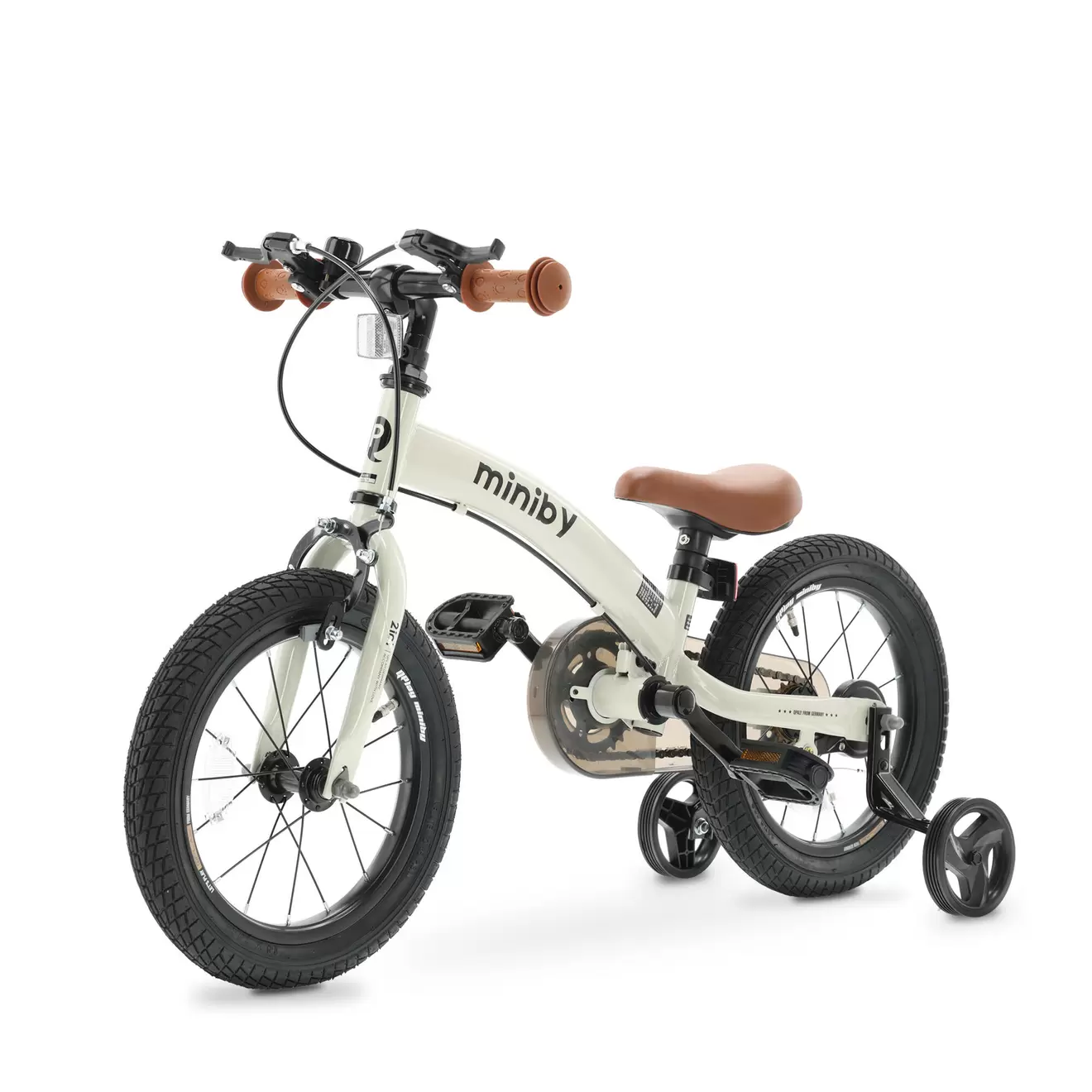 QPLAY Qplay Miniby Kinderfiets 14 inch - 3 in 1 - loopfiets - Cream