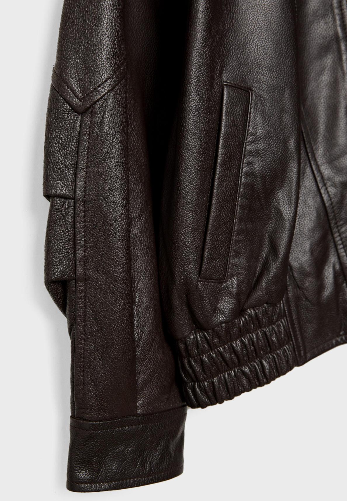 Oversized leren jack