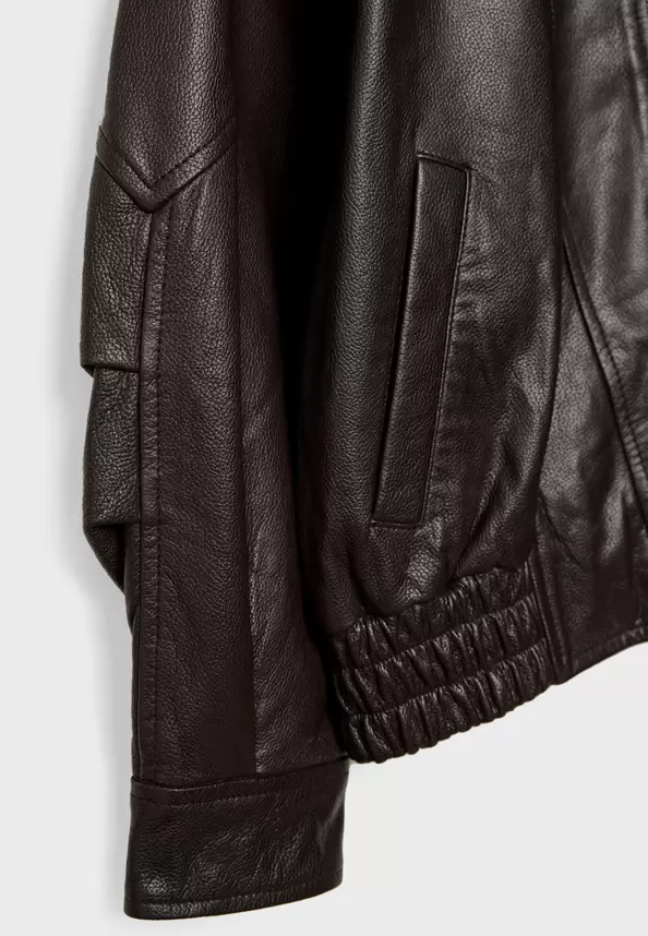 Oversized leren jack