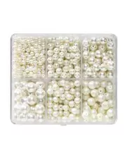 Kralenmix - glazen parels - crème