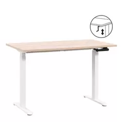 Bureau Homeworx zit/sta handmatig verstelbaar – eikenkleur/wit - 75/118x120x70 cm