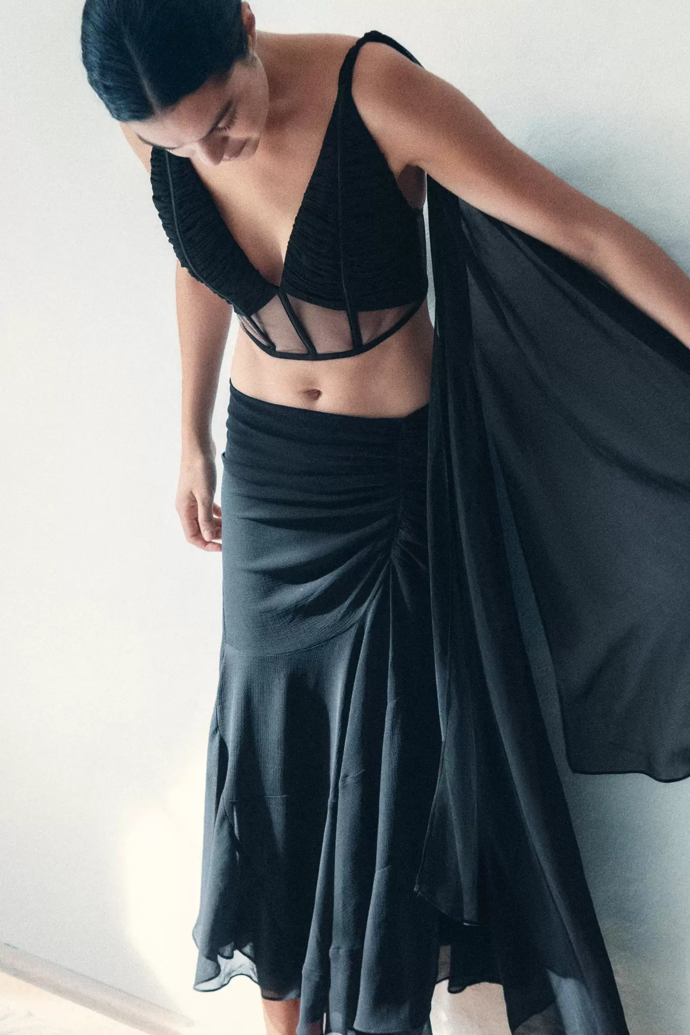 GEDRAPEERDE GECOMBINEERDE CORSETTOP