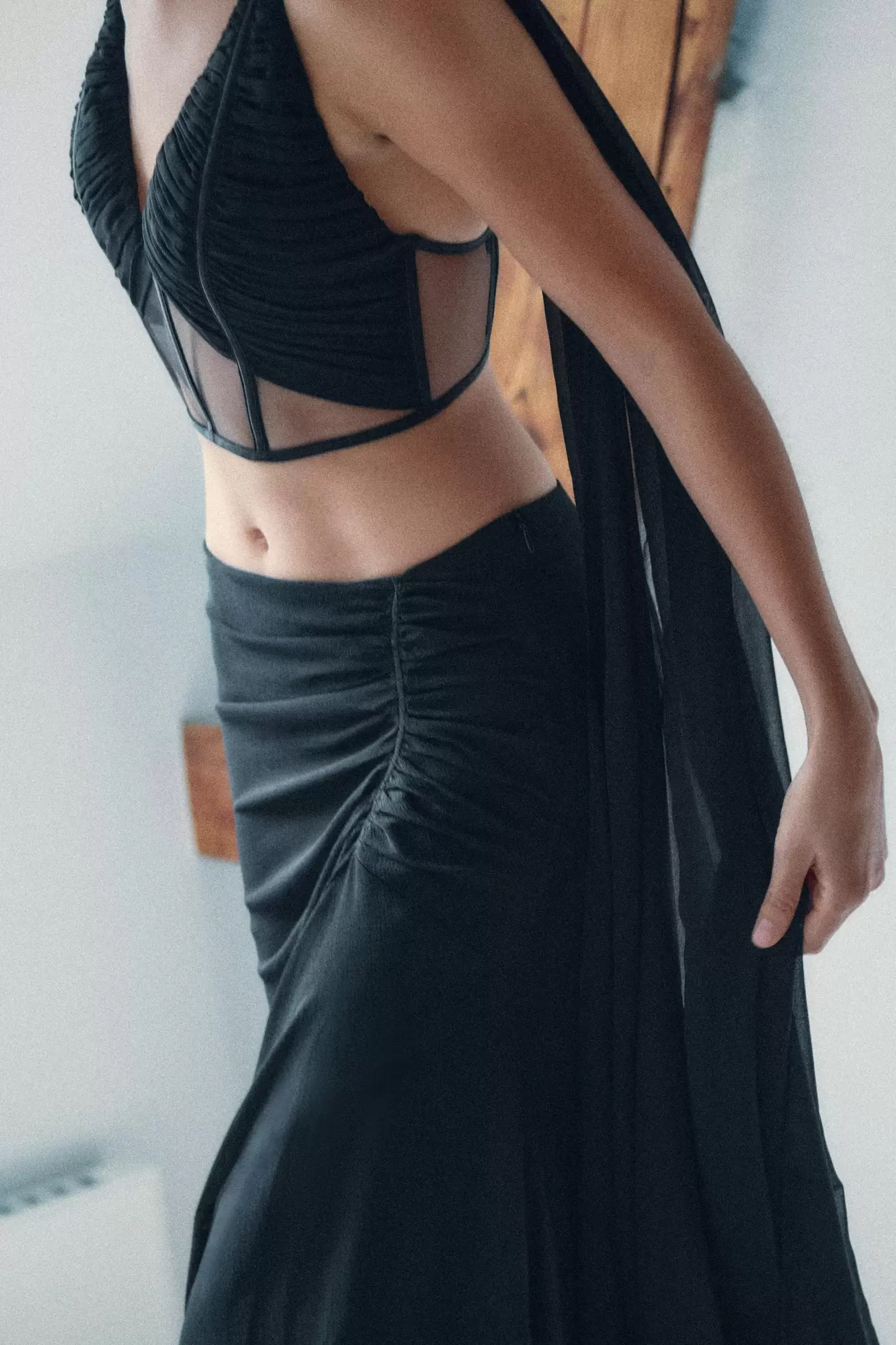 GEDRAPEERDE GEORGETTE ROK
