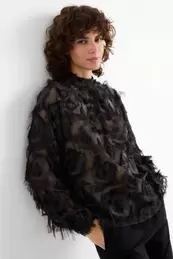 Blouse met rafels