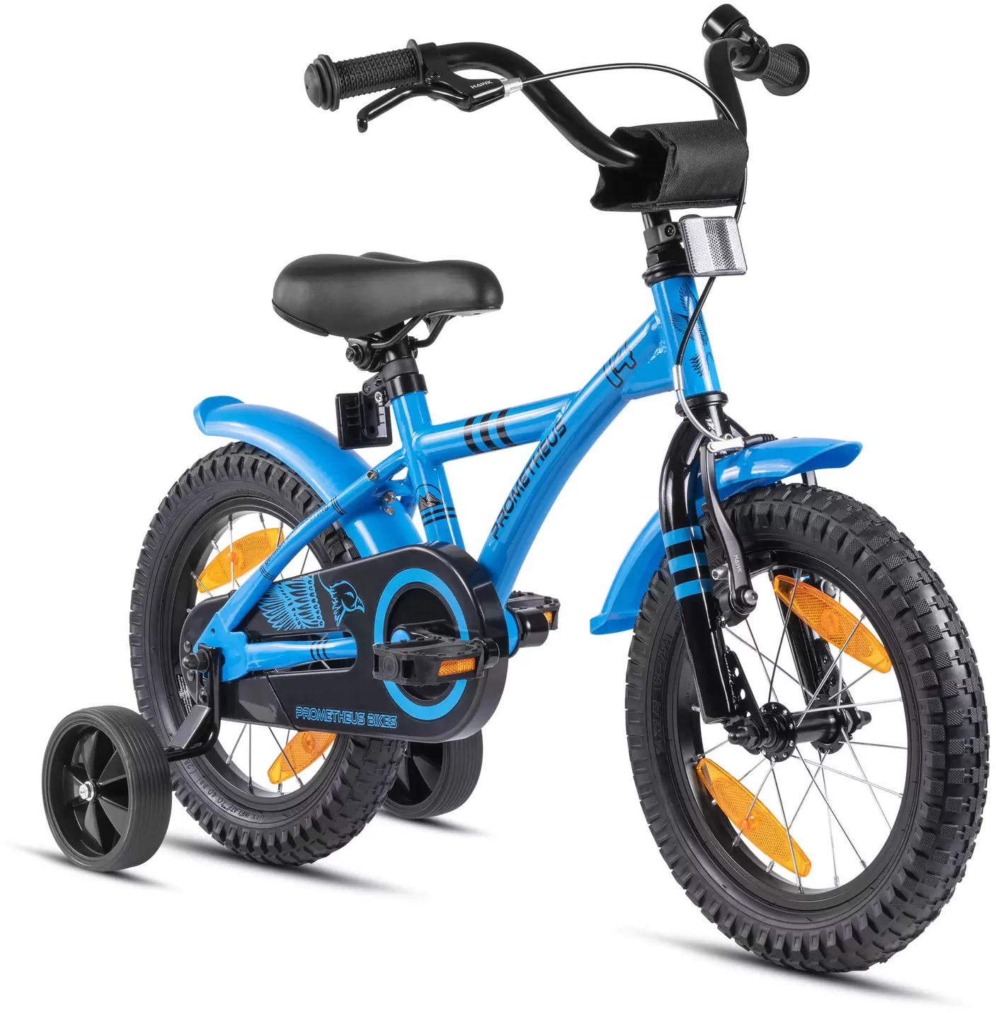 PROMETHEUS BICYCLES Kinderfiets 14 inch vanaf 3 -5 jaar fiets met terugtraprem en zijwieltjes