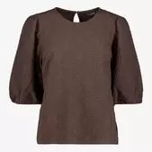 TwoDay dames shirt met pofmouwen bruin
