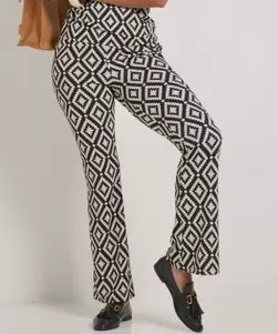 flared fit jersey broek met print