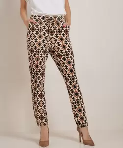 slim fit broek met all-over print