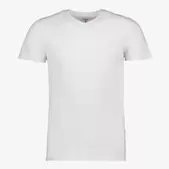 Unsigned heren GOTS T-shirt wit katoen V-hals