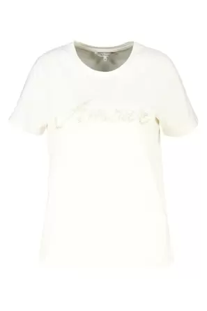 T-shirt met tekst van imitatieparels