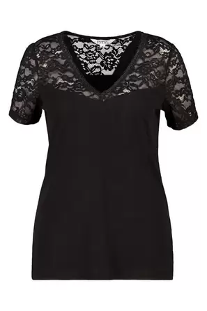 Rib t-shirt met kant