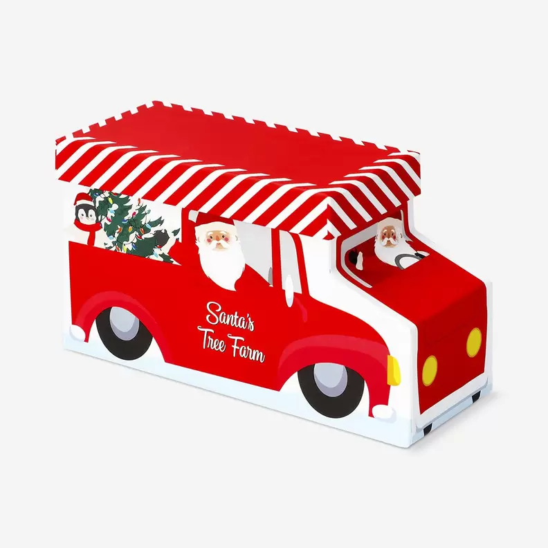 Geschenkdoos vrachtwagen van de kerstman - 15 cm