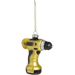 Kerstbal Boormachine - glas - 11x9,2x4 cm