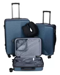 Kofferset 3-delig + nekkussen blauw