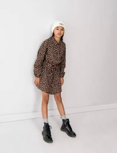 Leopard Mini Jurk Bruin