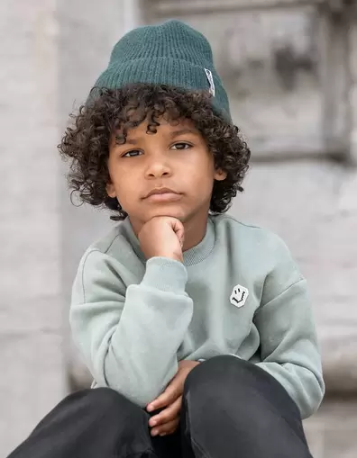 Printed Smiley Sweater Groen