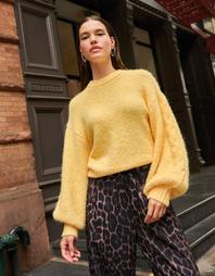 Harige Oversized Trui Geel