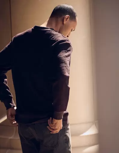 Structuur Sweater Donkerbruin