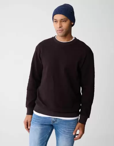 Structuur Sweater Donkerbruin